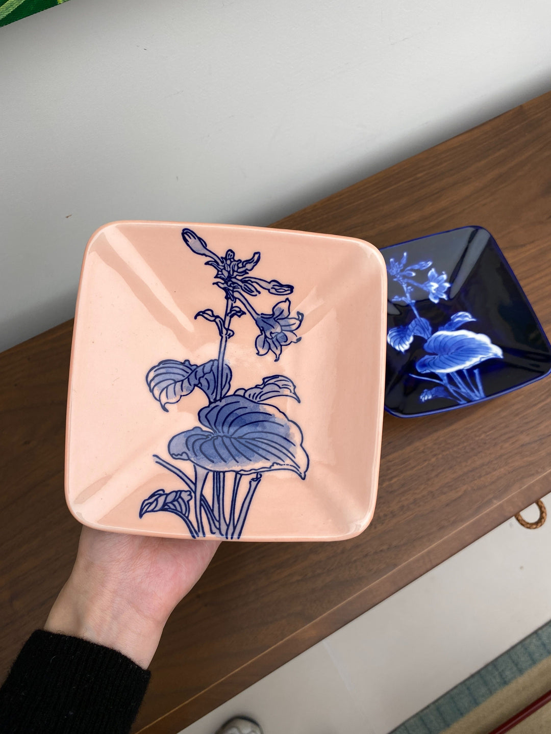 Handmade Italian Vintage Rose Pink Porcelain Floral Shallow Bowl Plate