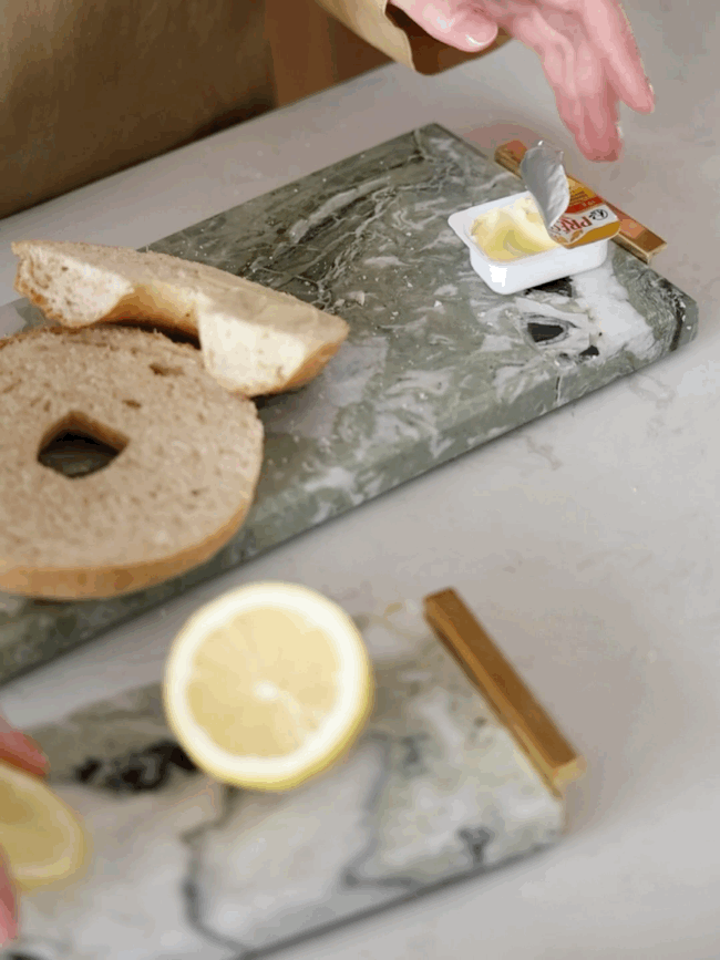 Luxury Handmade Italian Natural Marble Serving Tray with Brass and Jade-Inspired Flow Pattern