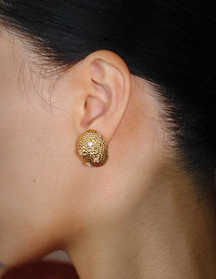 Golden Laurel – Handmade Vintage-Style Statement Earrings – Athena