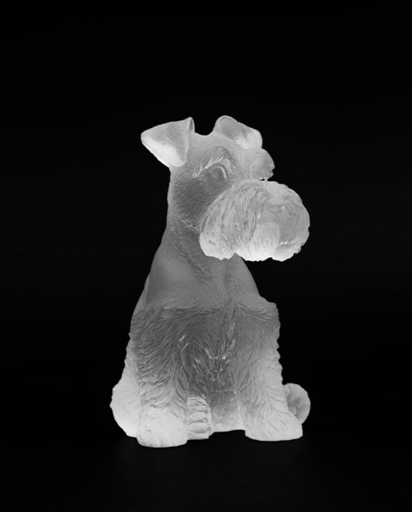 Art Deco Scandinavian Handmade Glass Dog Decor in Ice-Clear Finish Denmark Import