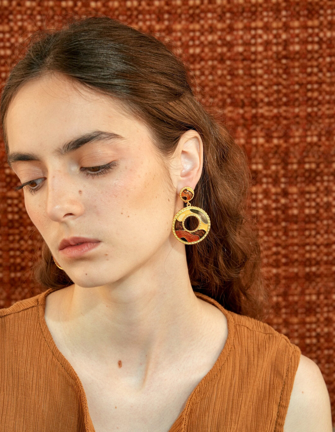 Ember Horizon – Handmade Vintage-Style Drop Earrings – Sunset Hill