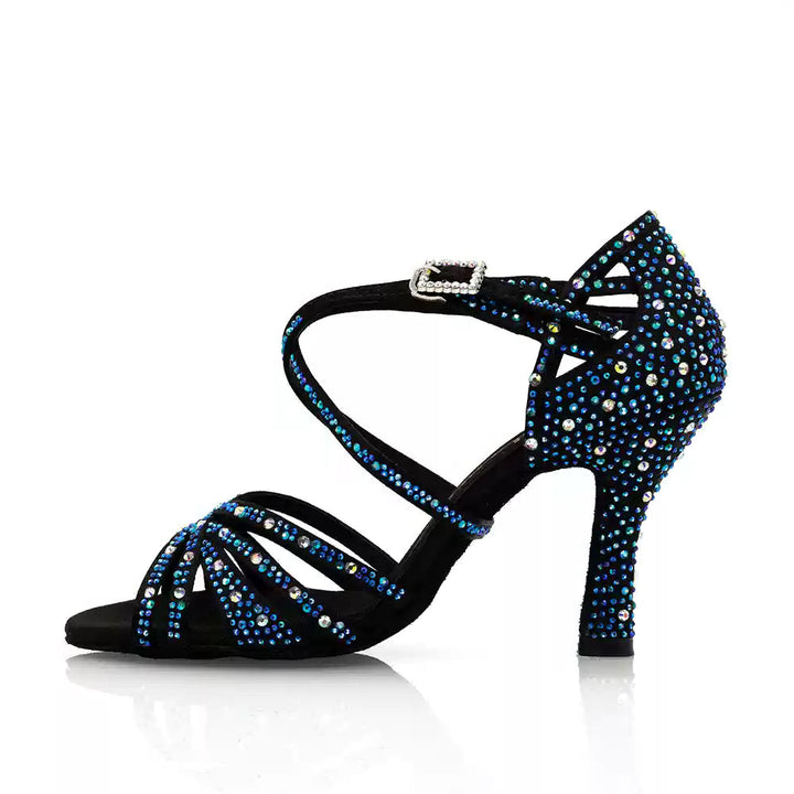 Rosé Mirage – Handmade Silk Glitter Salsa Dance Heels