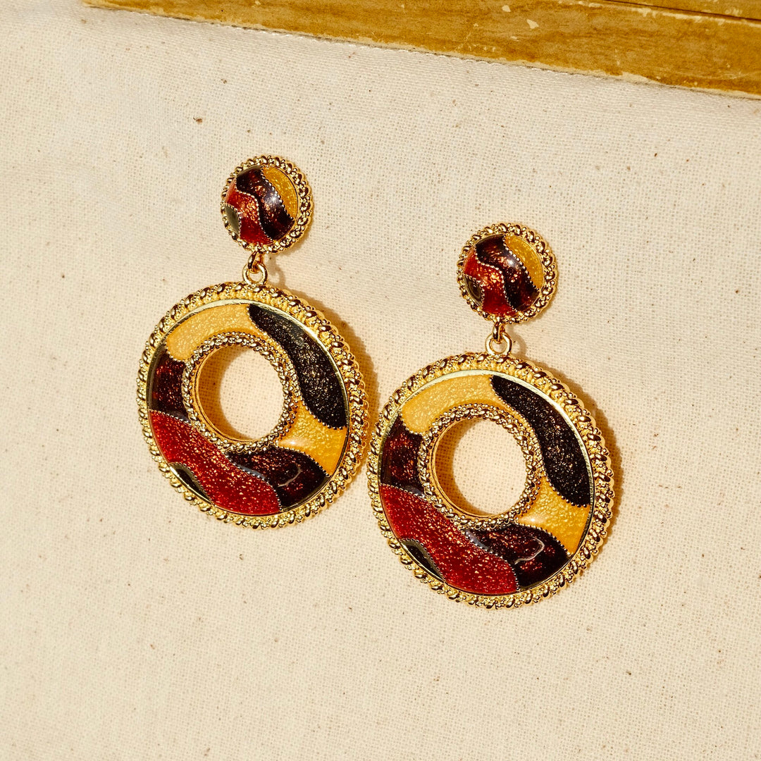 Ember Horizon – Handmade Vintage-Style Drop Earrings – Sunset Hill