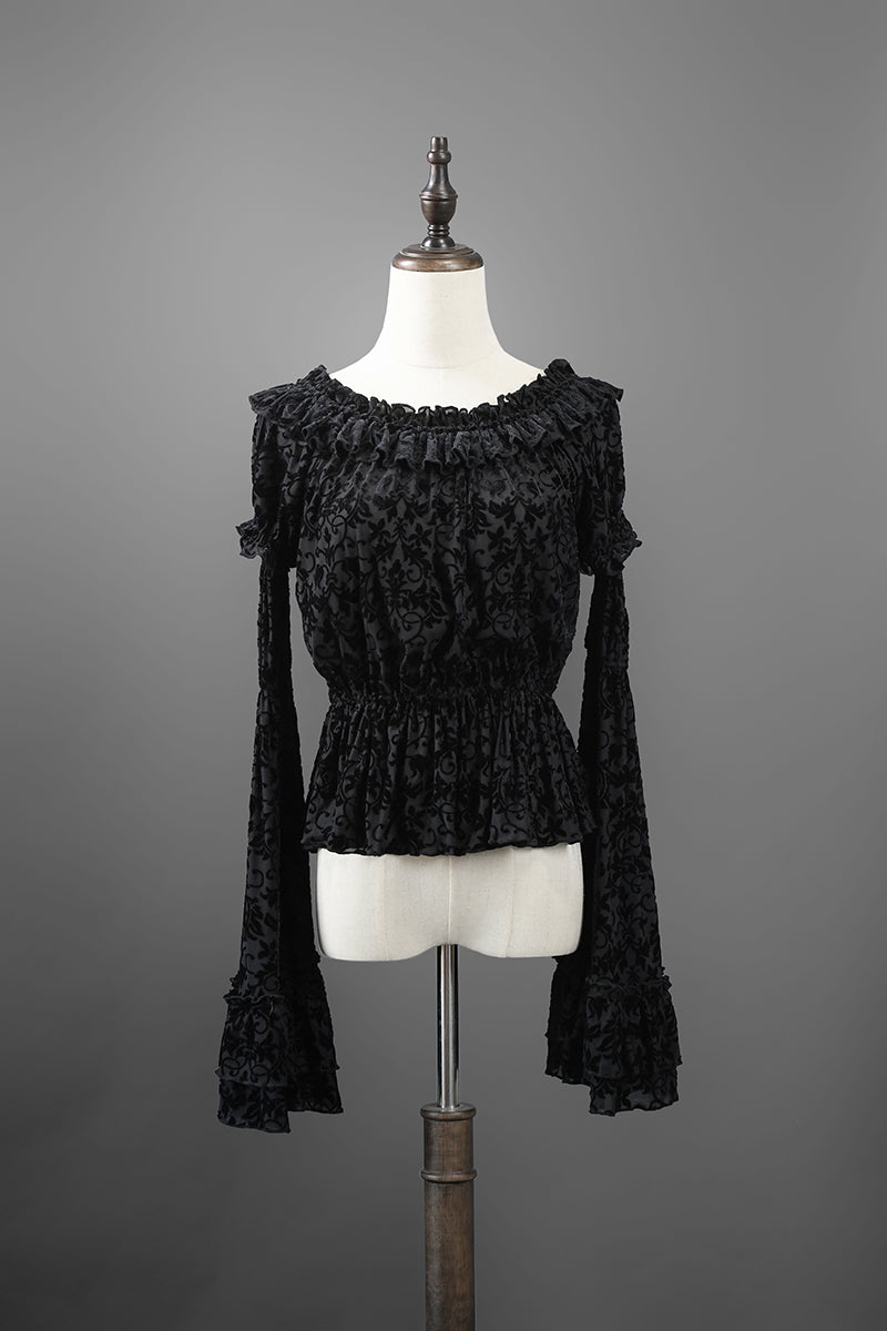 Victorian-Inspired Black Gothic Long Sleeve Velvet Evening Dress with Corset Waist – Lace Evening Gown Plus Size