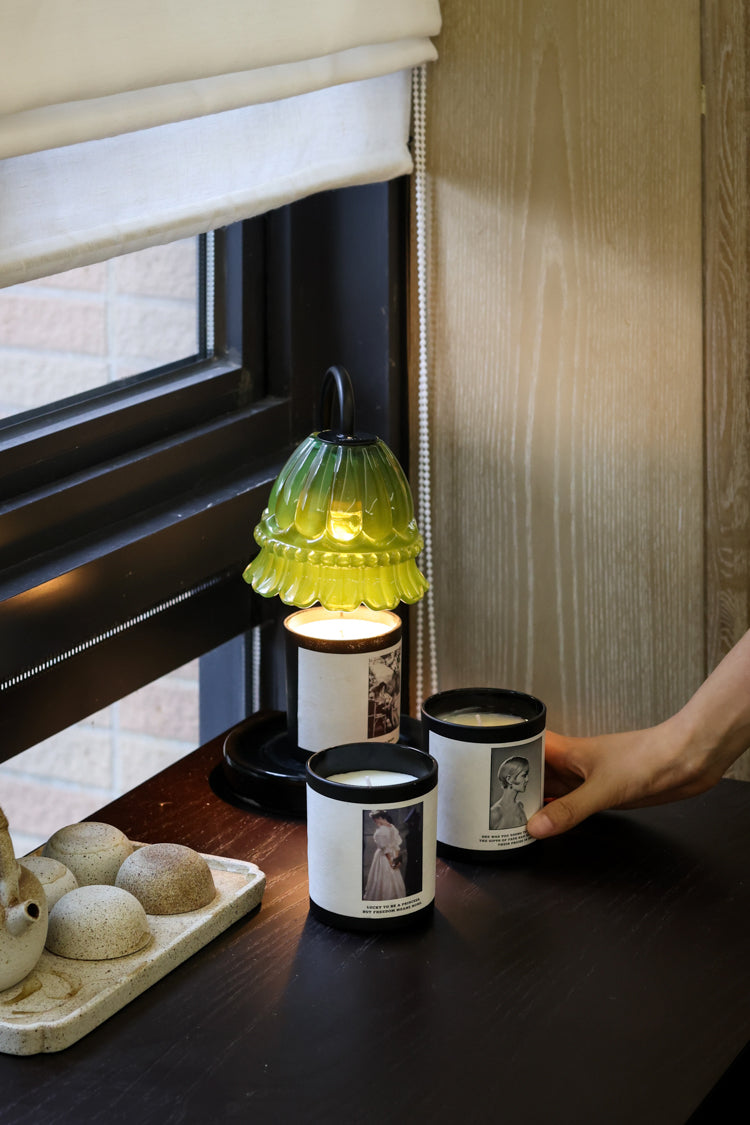 Vintage-Inspired Antique Green Lily of the Valley art Deco Table Lamps and Designer Lamps with Italian Portoro Marble Base