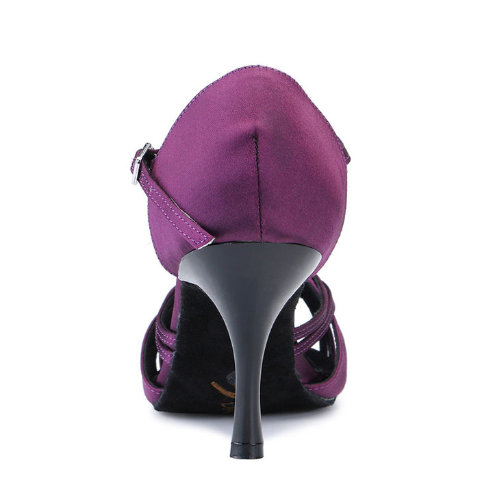 Violet Rhythm – Handmade Purple Satin Latin Tango Heels