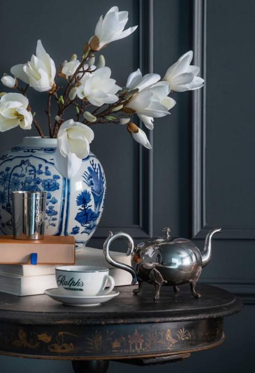 Mandarin Handmade Blue and White Porcelain Vases with Hand Painted Phoenix and Floral Design