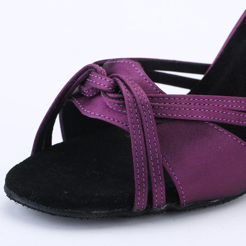 Violet Rhythm – Handmade Purple Satin Latin Tango Heels