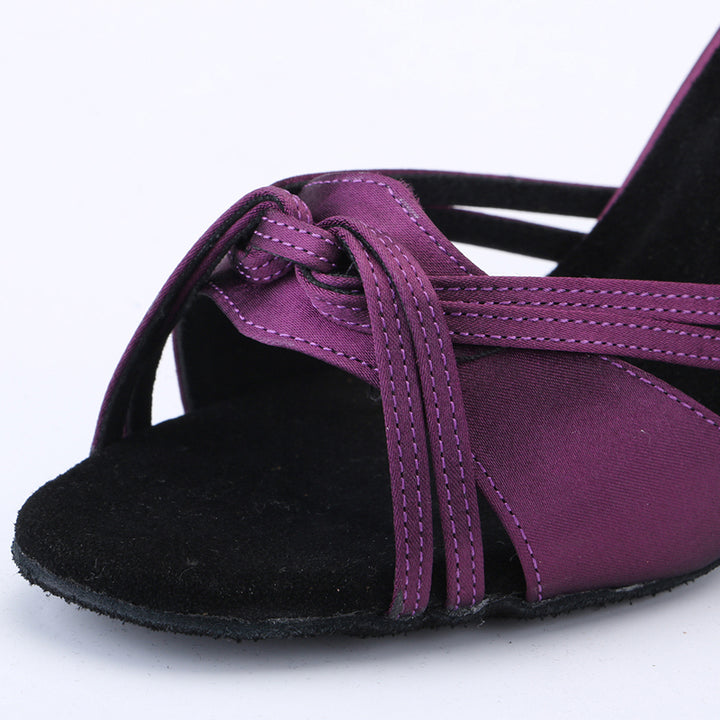Violet Rhythm – Handmade Purple Satin Latin Tango Heels