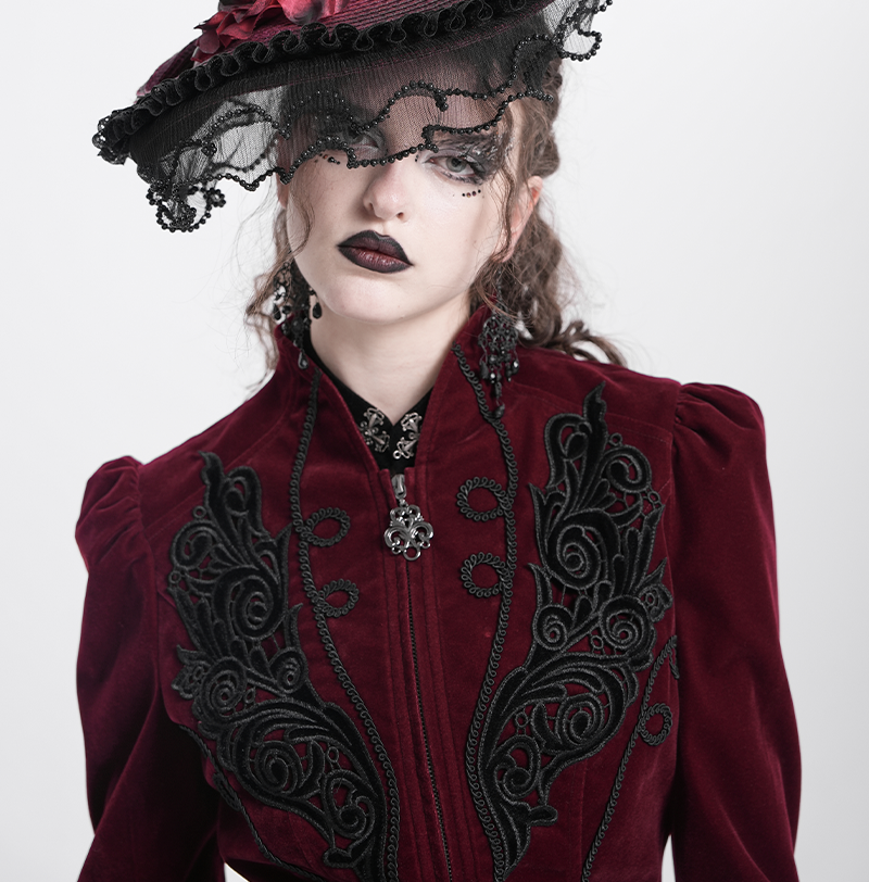 Victorian-Inspired Black and Silver Gothic Lace Fascinator Hat with Roses and Feathers