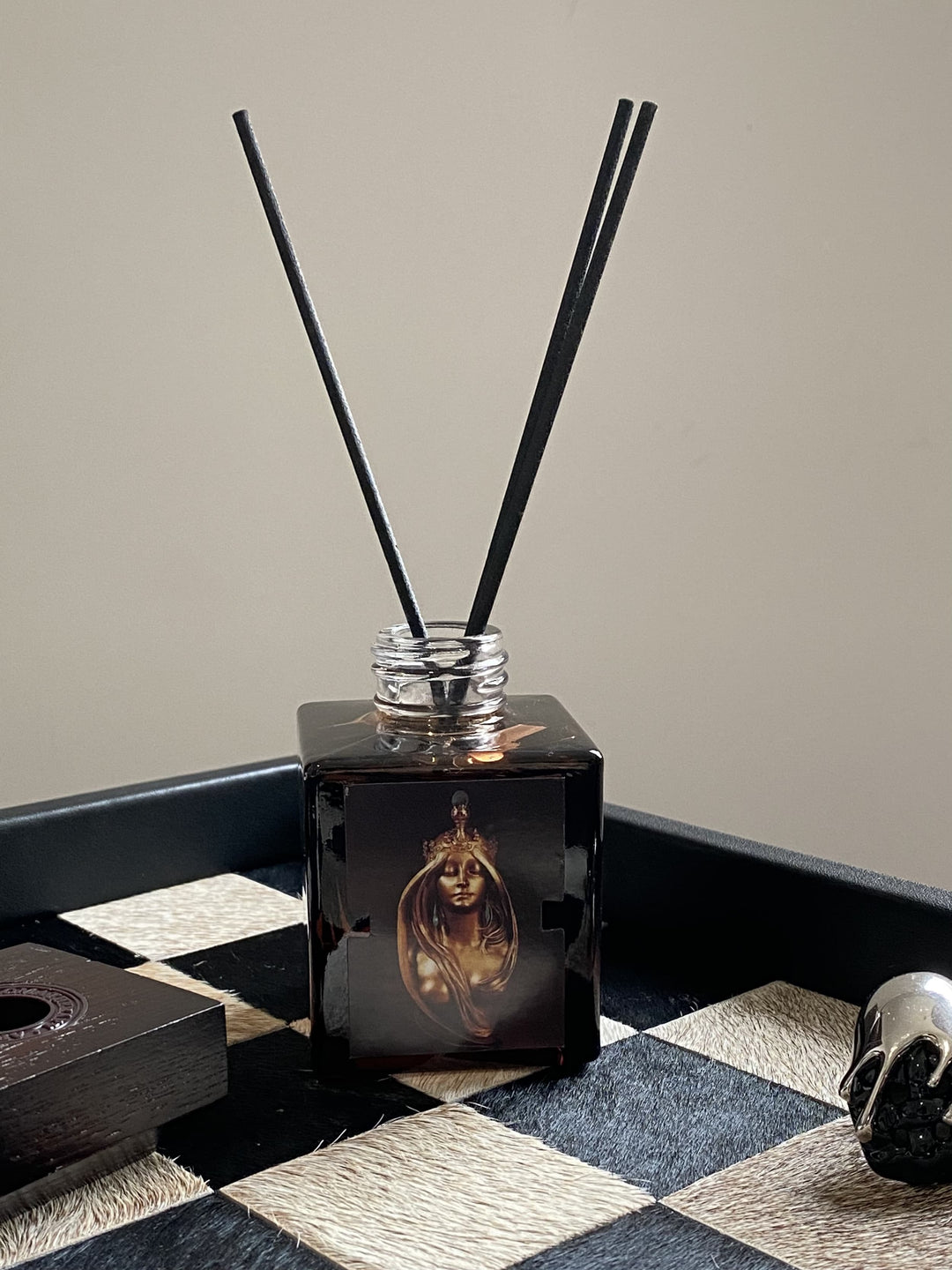 Art Deco Egyptian Limited Nile Reed Diffuser with Fresh Herb in Handmade Murano Glass Bottle