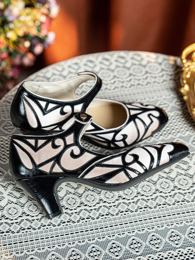 1920s Style Art Deco Mary Jane Heels - WonderlandByLilian