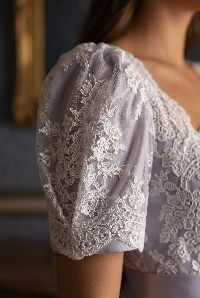 Regency Purple Dress - Bridgerton Daphne Soft Lavender Grey Satin Dress With Lace- Plus Size