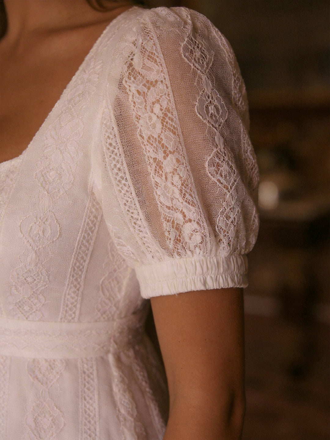 Bridgerton Inspired Embroidered Romantic Regency Era Cotton Lace Dress With Empire Waist - Plus Size