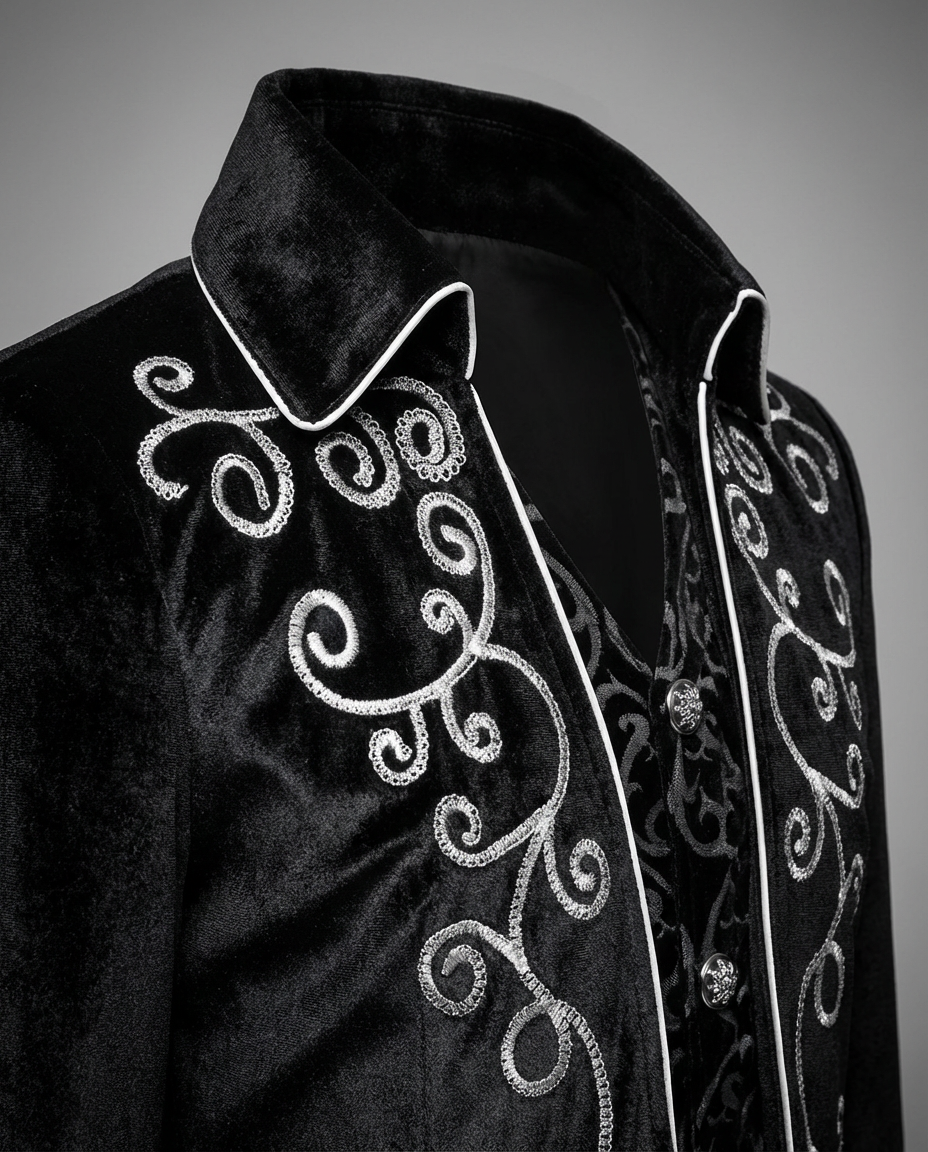 Gothic Palace Embroidered Black Regency Tailcoat Jacket for Men – Vintage Formal Ceremony Coat Tailor Made Plus Size
