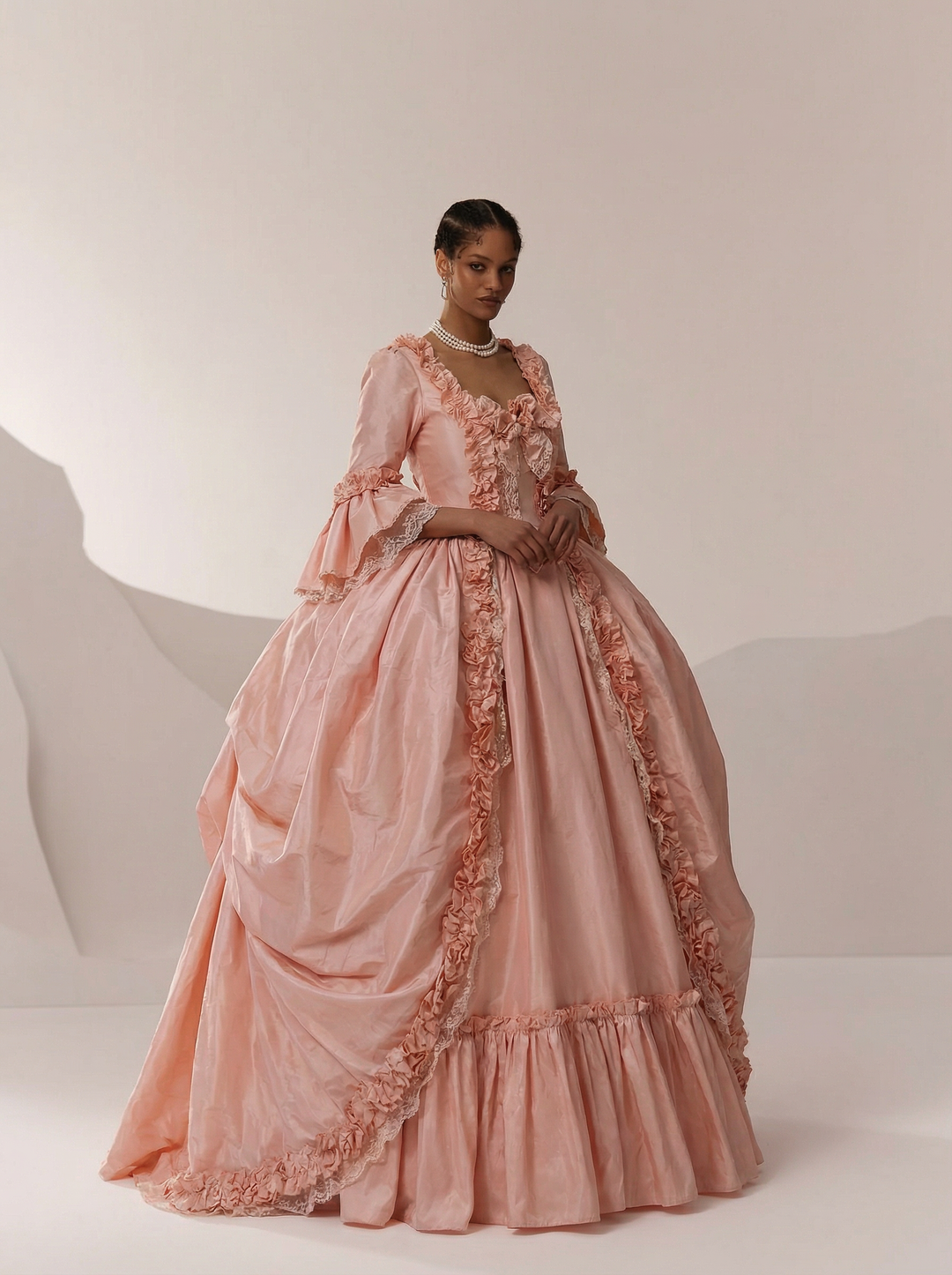 pink victorian wedding dress Pink Lace Wedding Dress, Fairytale Blush Dusty Pink Gown Princess Style