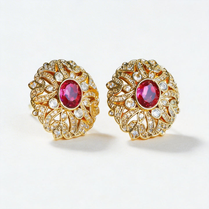 Whispers of a Rose – Handmade Vintage-Style Red Gemstone Earrings - Princess's Treasure