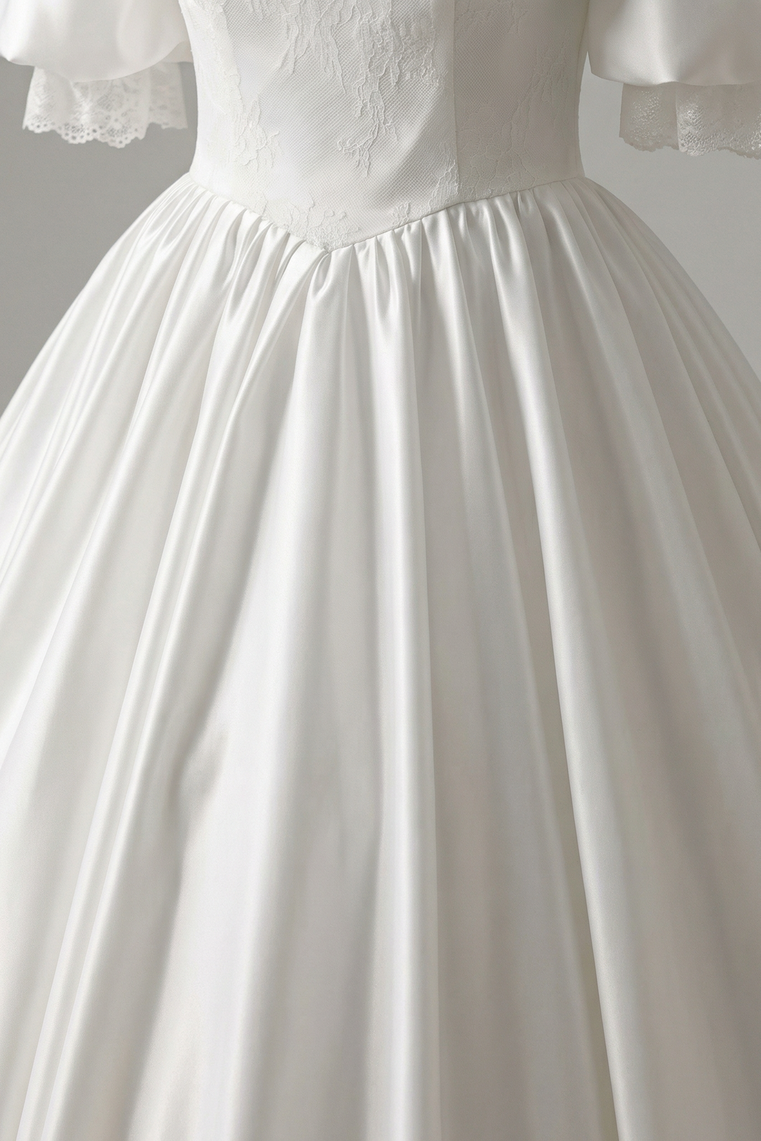 Vintage Off the Shoulder Wedding Dress with Puff Sleeves – Lace Tiered Wedding Gown with Ruffle Hem Plus Size