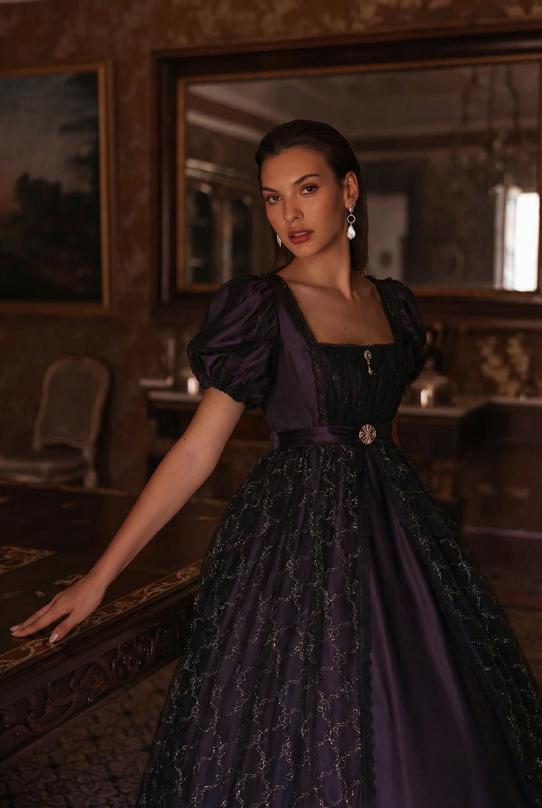 dark purple gothic dress Zawarudo Goth Dress Purple Dresses Women Asymmetrical Dresses for Women Midi Dresses Short Sleeve Dresses Off Shoulder Dresses Women Fashion Dark In