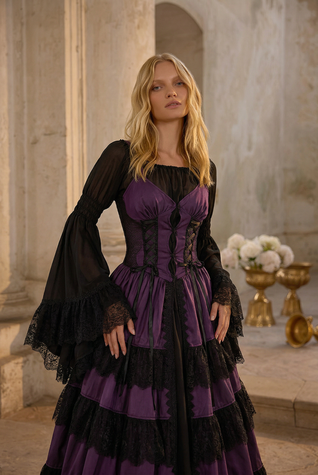 Purple Gothic Lolita Ball Gown - Victorian-Inspired Prom Dress with La WonderlandByLilian Purple Gothic Lolita Ball Gown - Victorian-Inspired Prom Dress with La WonderlandByLilian
