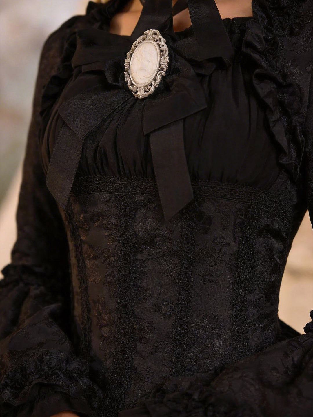 BLACK GOTHIC LOLITA DRESS  - PLUS SIZE - LONG/SHORT GOTHIC LOLITA DRESS - LACE GOTHIC WEDDING DRESS - GOTHIC BALL GOWN