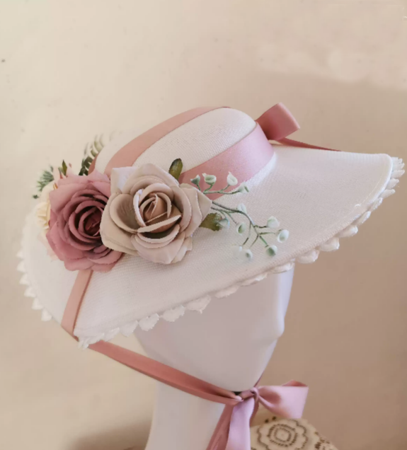Vintage-Inspired Regency Era Bonnet - Romantic Floral Lolita Hat