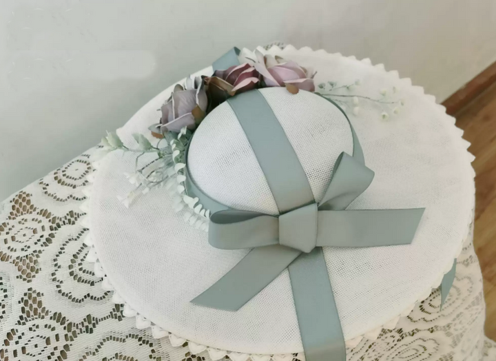 Vintage-Inspired Regency Era Bonnet - Romantic Floral Lolita Hat