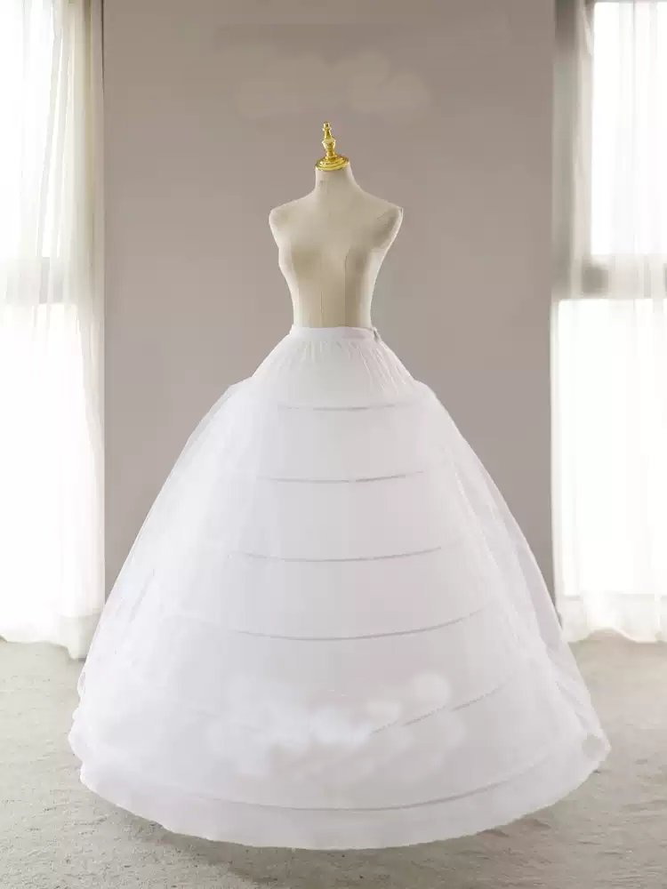 Bridal Super Full Volume 6-Bone Tulle Petticoat with Long Train