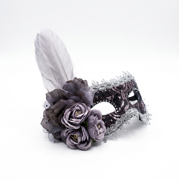Rosette Nocturne – Embellished Lace Masquerade Mask