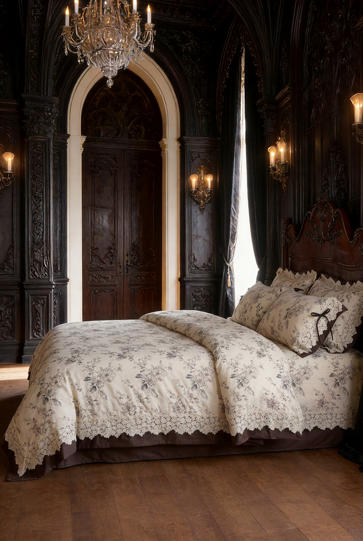The 'Maison Brume' Floral Linen Cotton Bedding Set