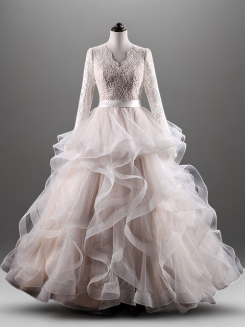 Lace Ball Gown Wedding Dress with Sleeves RYLEIGH Size 28W Lace Ball Gown Wedding Dress with Sleeves RYLEIGH Size 28W