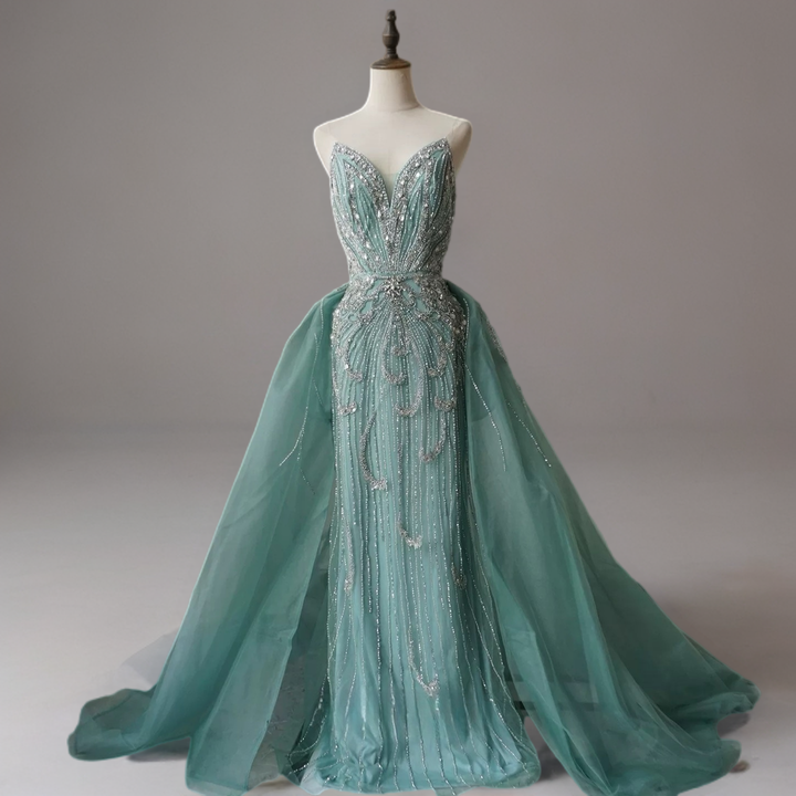 Champagne Sequin Ball Gown with Strapless Sweetheart Bodice – Glitter Maxi Dress Plus Size