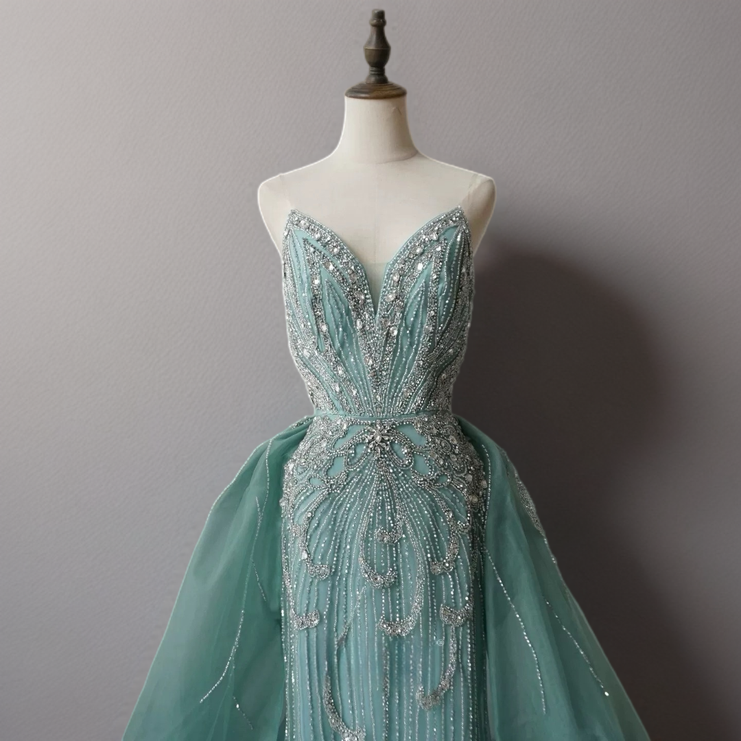 Champagne Sequin Ball Gown with Strapless Sweetheart Bodice – Glitter Maxi Dress Plus Size