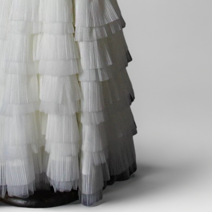 Ivory Layered Tulle Flower Girl Dress with Gold Embroidery – Special Occasion  Flower Girl Dress Plus Size