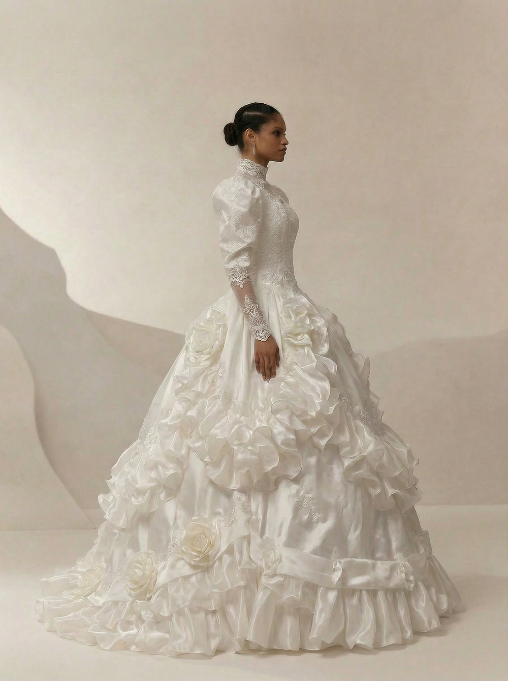 taffeta wedding dress with beaded lace inset Beaded Long Corset A Line Sequin Wedding Dress