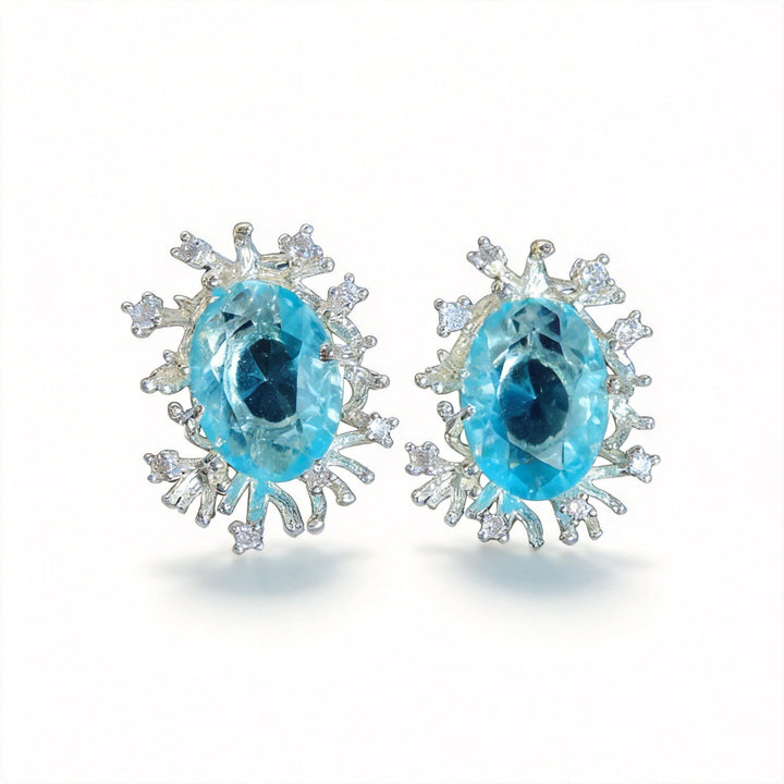 Frosted Crown Waltz – Vintage Handmade Pearl Earrings - Crystal Garden