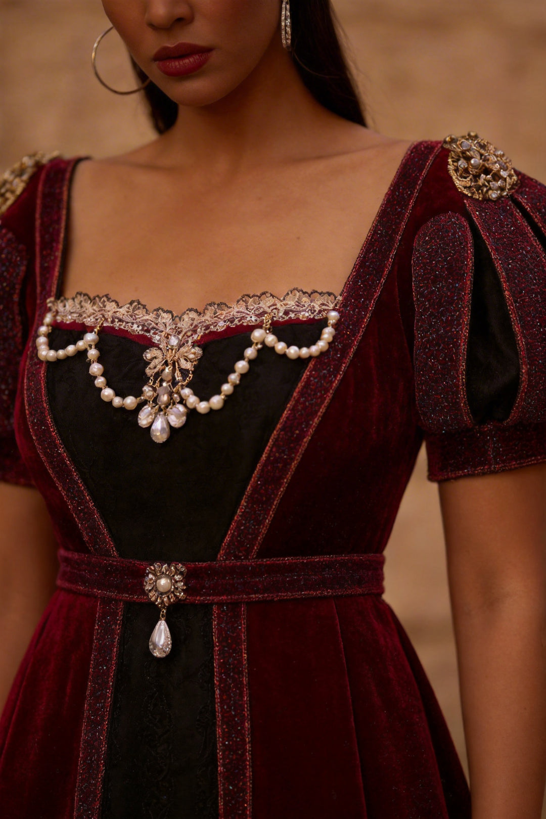 Regency Gothic Burgundy Velvet Ball Gown - Bridgerton Dress Plus Size - Regency Day Dress Regency Gothic Burgundy Velvet Ball Gown - Bridgerton Dress Plus Size - Regency Day Dress