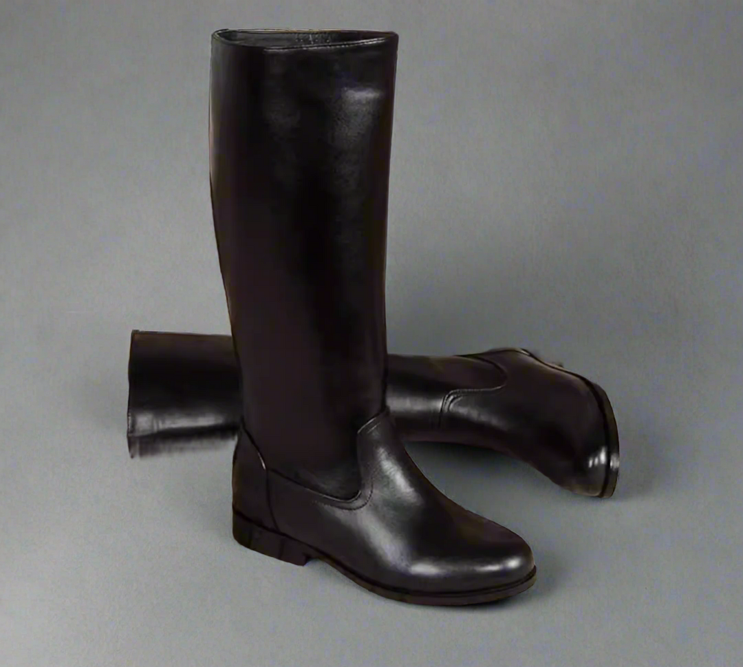 Handmade Regency Era Men Boots – Men’s Knight Boots with Low Heel and Zipper Closure