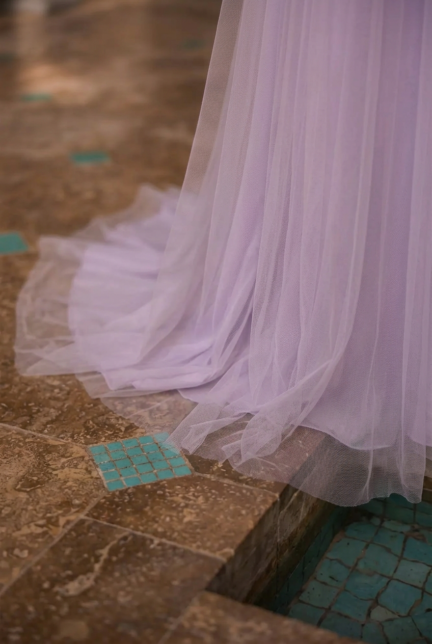 Bridgerton Daphne Purple Dress With Gauze - Regency Era Purple Satin Wedding Dress Plus Size