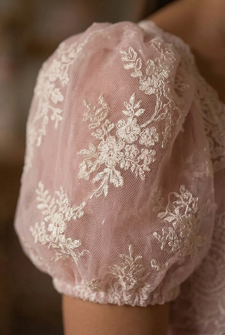 Bridgerton Style Blush Pink Pink Lace Regency Era Ball Gown Wedding Dress Plus Size