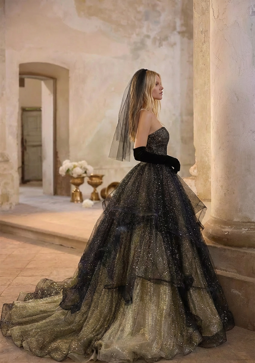 Gothic Black Wedding Dress WonderlandByLilian Gothic Black Wedding Dress WonderlandByLilian