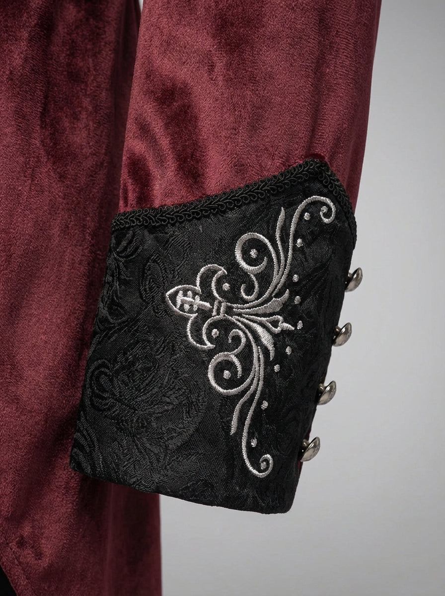 Bridgerton Inspired Men Tailcoat Regency Era Style - Victorian Long-Tailed Tuxedo  - Embroidered High Collar Velvet Suit For Men - Charity Sale