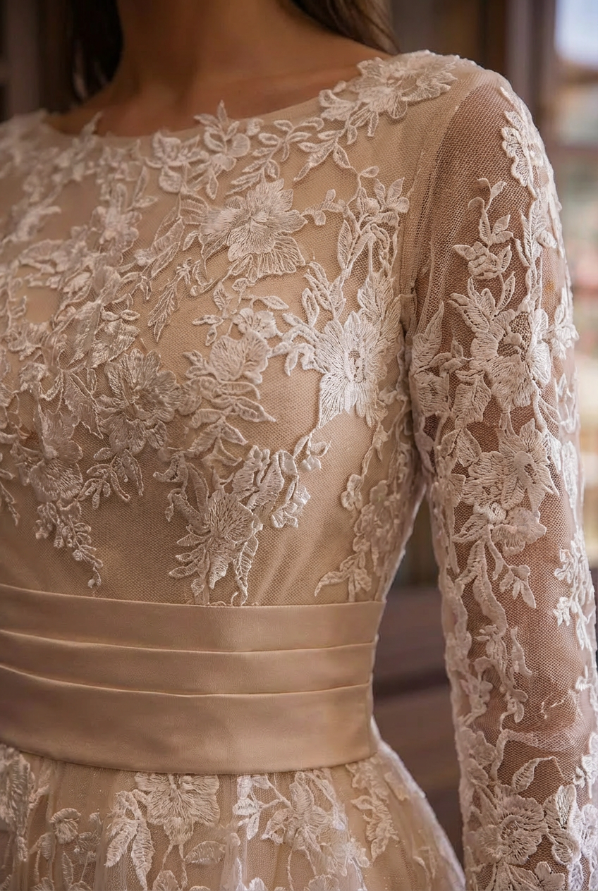 Retro 50s Modest Tea Length Short Lace Wedding Dress