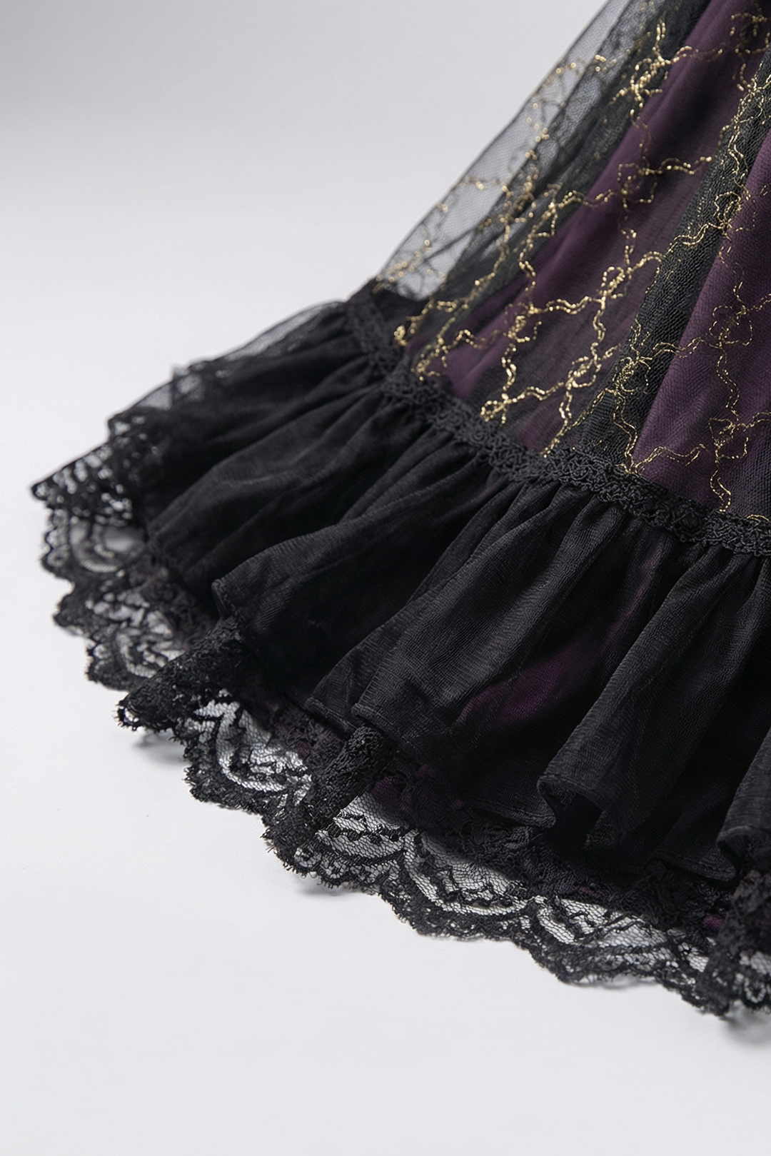 Regency Era Dark Purple Black Lace Ball Gown Gothic- Bridgerton Regency Dress - Plus Size