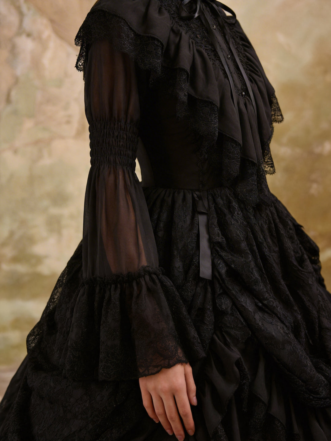 black layered dress with sleeves Amazon.com: Women's Long Sleeve Maxi Tiered Flowy Dress, A-line V Neck Swing Beach Vacation Dress, High Waist Western Modest Long Dresses Black : Clothing, Shoes & Jewelry