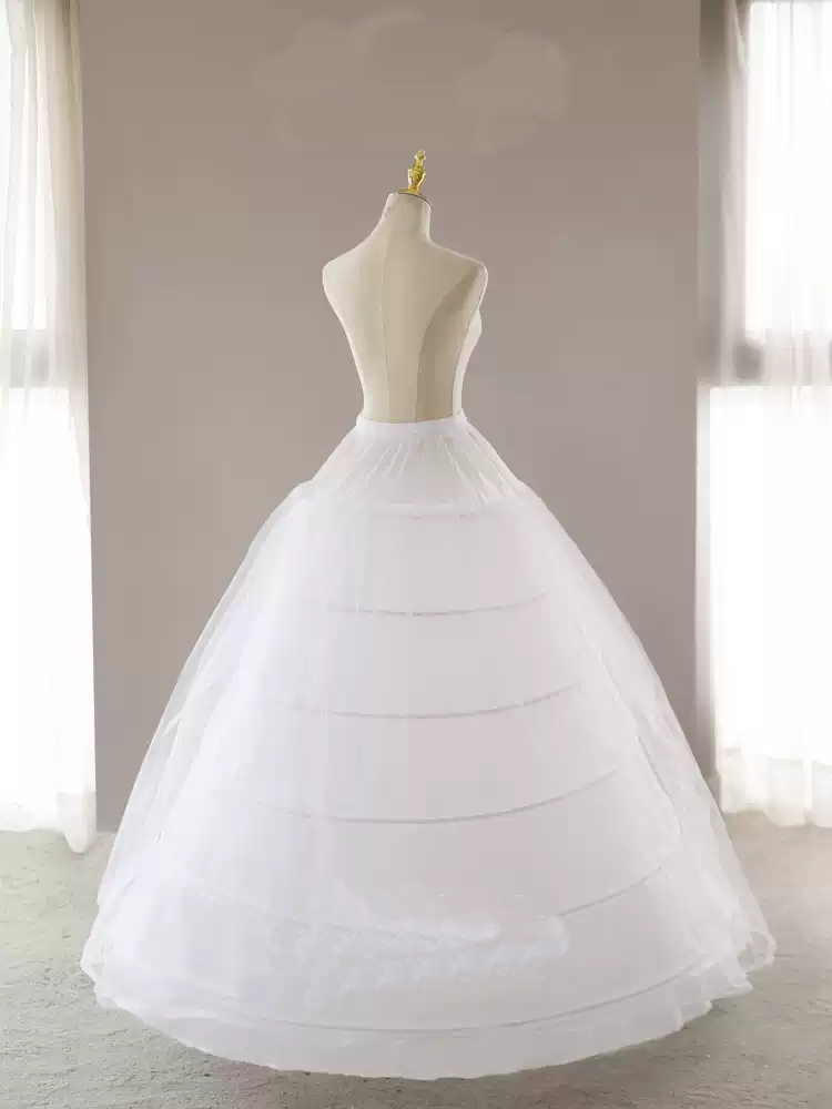 Bridal Super Full Volume 6-Bone Tulle Petticoat with Long Train