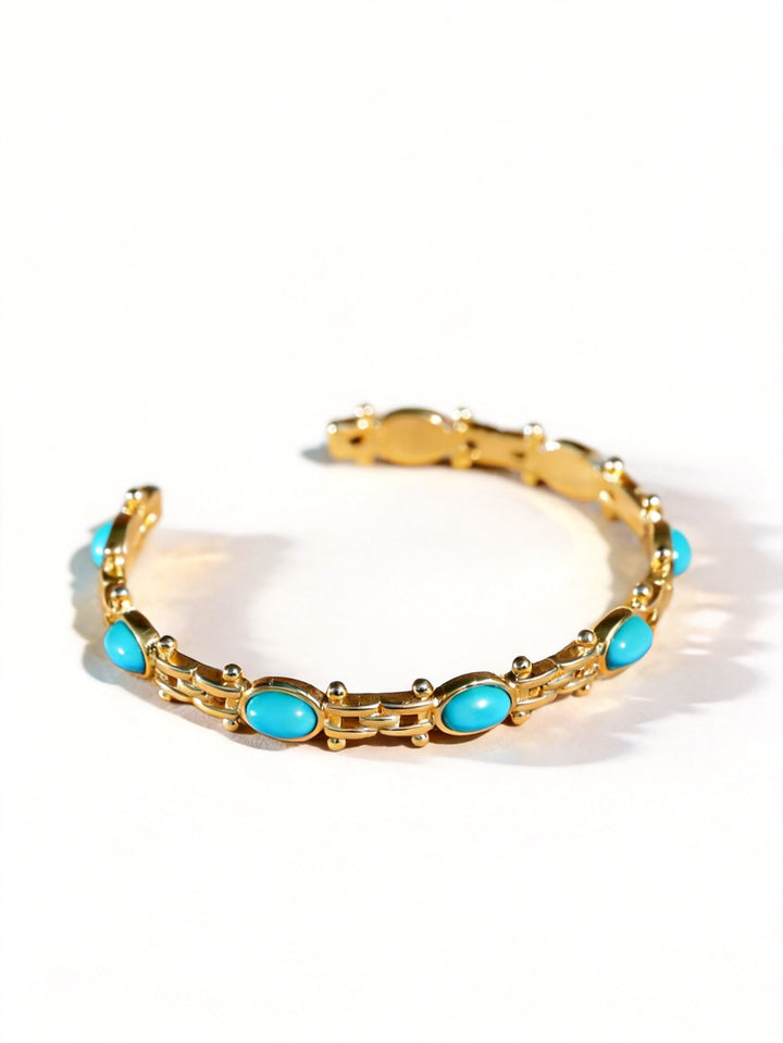 Whispers of Isfahan – Handmade Vintage-Style Turquoise Cuff Bracelet – Isfahan