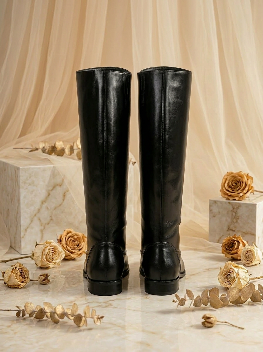 Handmade Regency Era Men Boots – Rococo Baroque Style with Bridgestone Leather and Round Toe