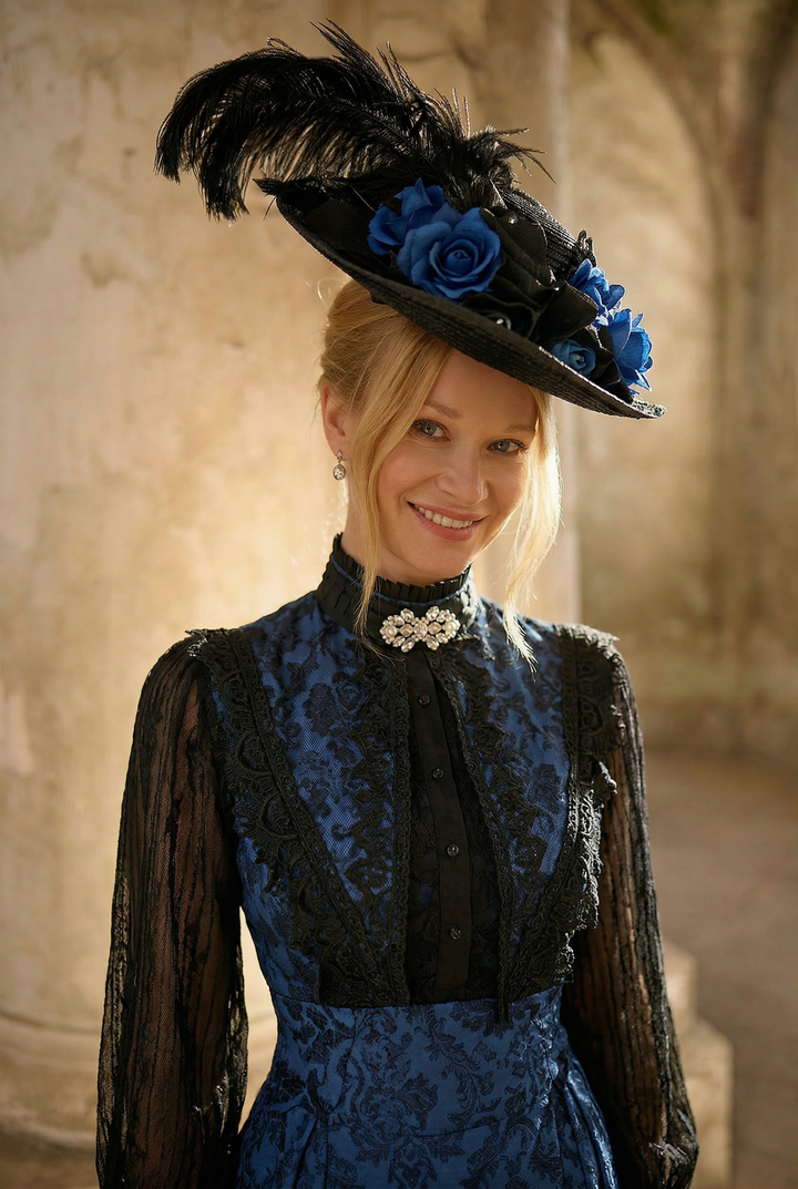 Gothic Purple and Black Lolita Victorian Mermaid Dress with Bow Design Plus Size