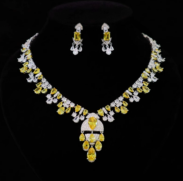 Luxurious Ruby Birthstone Necklace and Earrings Set – Elegant Jewelry Set